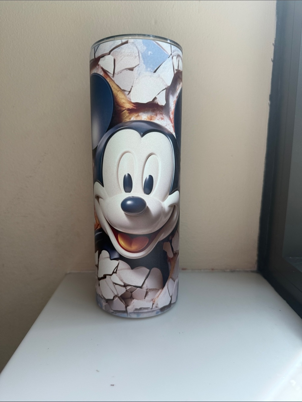 Mouse Stainless Steel Travel Tumbler - Black & White